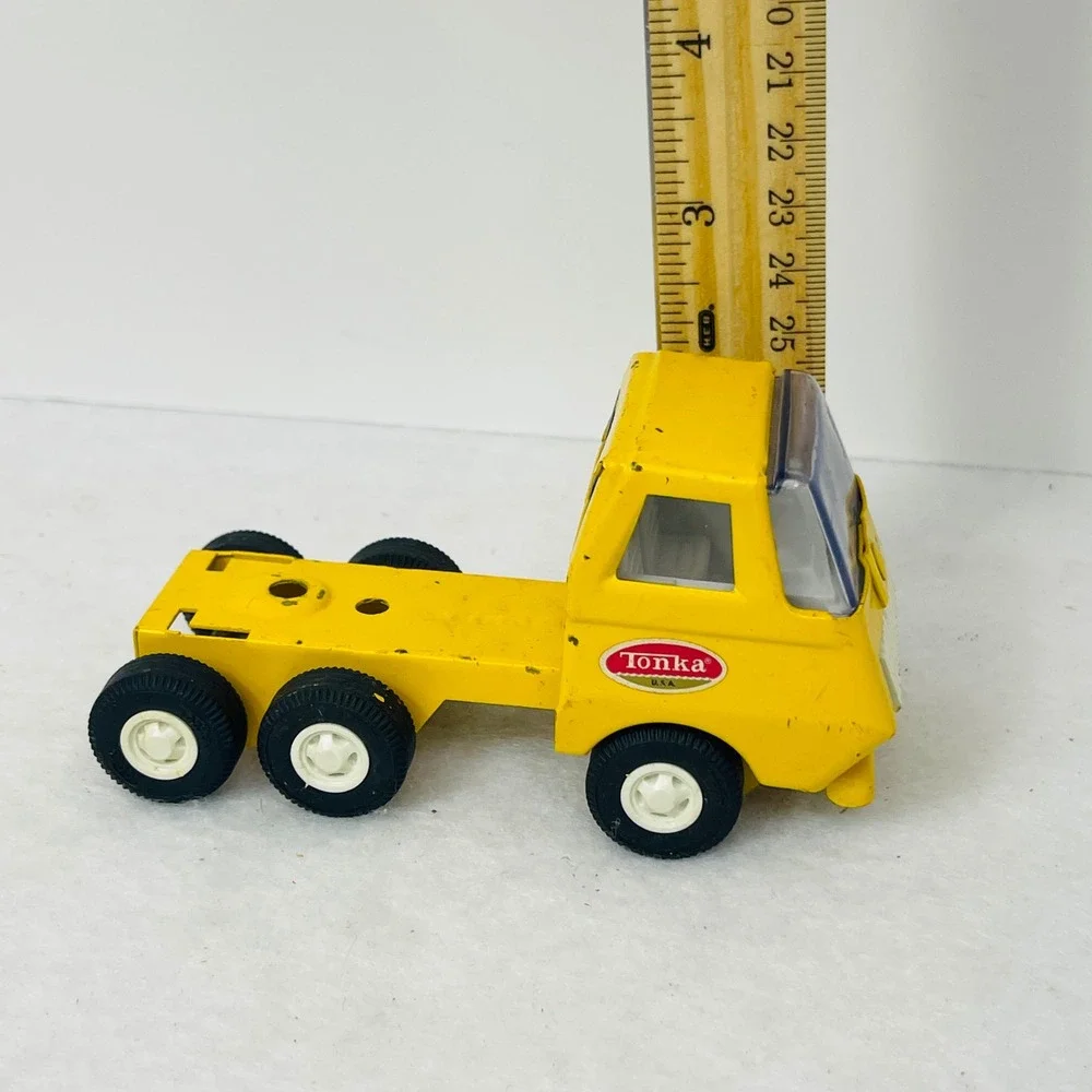 Vintage Tonka USA Pressed Steel Semi Truck Cab Yellow Diecast Toy 4.75 Inch